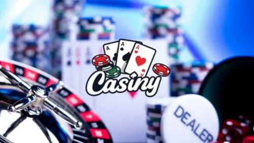 Casiny casino interface showing login and game lobby