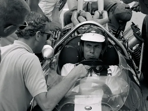 Photo F1 Légendaire : Colin Chapman, Jim Clark, Lotus 25 Au Grand Prix De Monza 1963