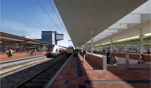 4 sporen en perrons op station groningen kijkend in de richting herewegviaduct koen van velsen architecten beauty the bit