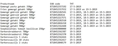 jumbo terugroepactie varkensvlees