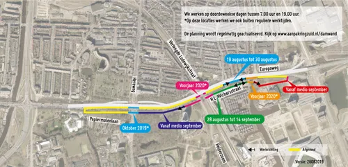 voorlopige planning intrillen damwanden aanpak ring zuid