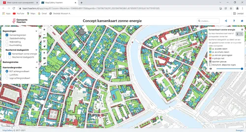 kaart daken zonnepanelen