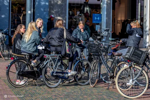 meiden met fiets gr markt