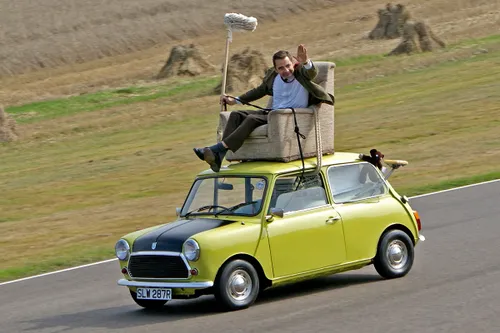 rowan atkinson on a mini at goodwood circuit in 2009 wikipedia
