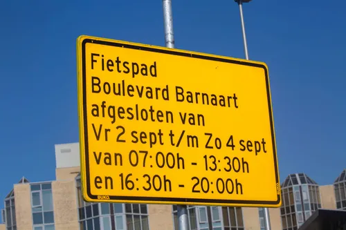 bord fietspad afgesloten