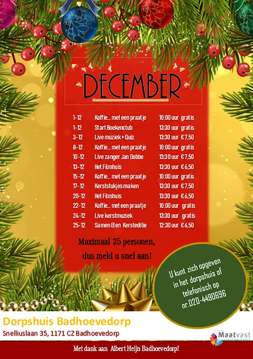 maandprogramma dorpshuis badhoevedorp