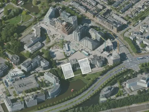 De twee plekken waar NEOO namens Van Herk Groep een deel van Westminster ontwikkelt (afbeelding: StreetSmart by Cyclomedia)