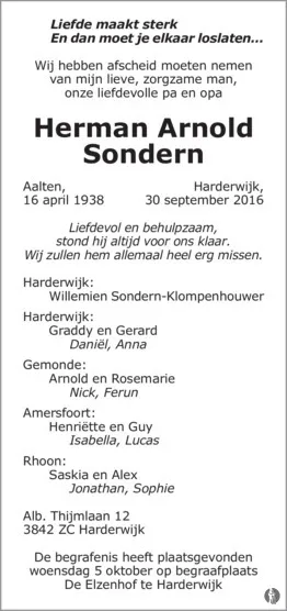 herman arnold sondern