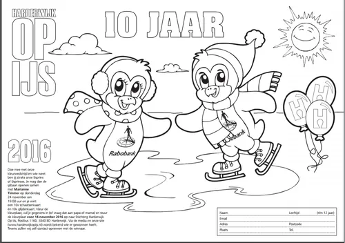 kleurplaat harderwijk op ijs 2016