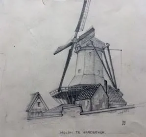 tekening molen