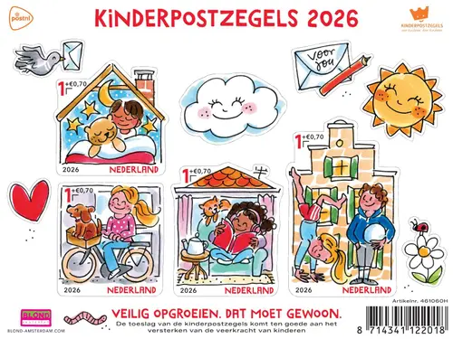 Kinderpostzegelvel ontworpen door Blond Amsterdam