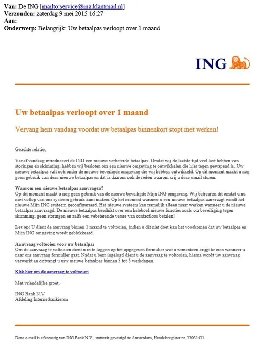 ing verloop betaalpas