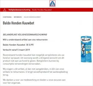 recall aldi baldo kauwbot 300x277