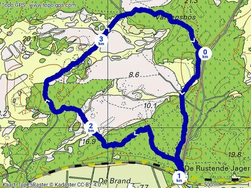 rode route rustende jager kaart80404