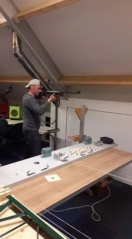 schutter in actie op de windbuksbaan