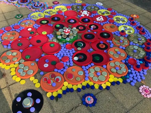 vredesbloem als deel van tapijt van vrede 2