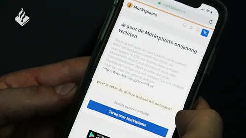 waarschuwingsscherm marktplaats