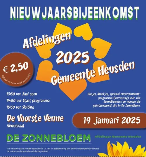 uitnodiging nieuwjaarsbijeenkomst zonnebloem 2025 2