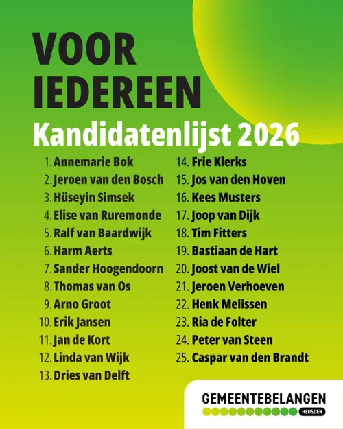 Kandidatenlijst 2026