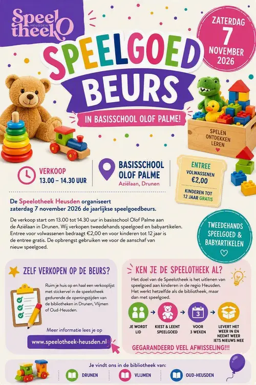 aankondiging speelgoedbeurs speelotheek
