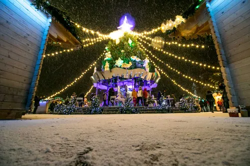 Kauno eglę papuošė sniegas