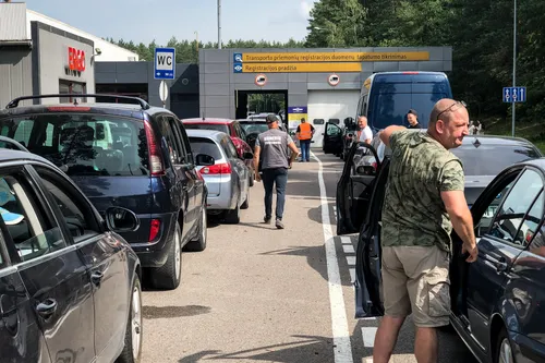 Transporto priemonių eilės prie „Regitros“ Vilniaus padalinio