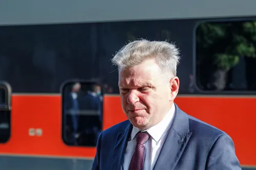 Jaroslavo Narkevičiaus ir Lenkijos infrastruktūros ministro Andžėjaus Adamčyko spaudos konferencija