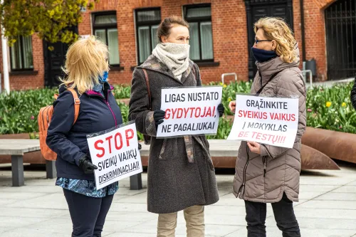 Protestas prieš mokinių testavimą