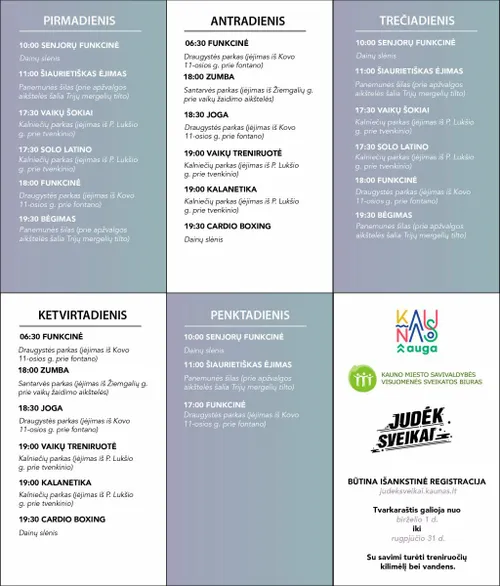 „Judėk sveikai“ treniruotės / Organizatorių nuotr.