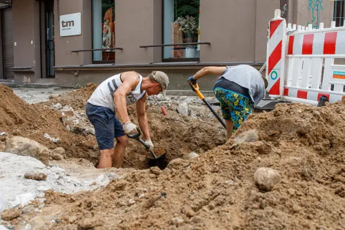 Archeologiniai kasinėjimai Vilniaus gatvėje