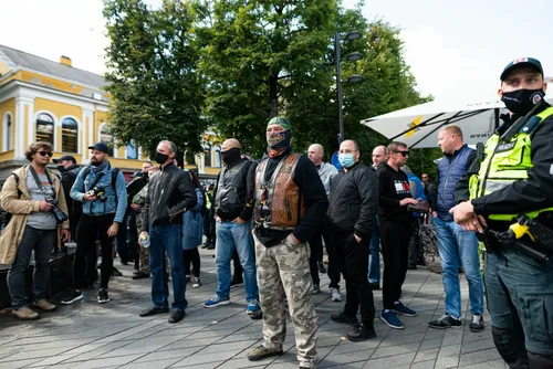 Riaušės „Kaunas Pride“ eitynėse / V. Sidabro nuotr.