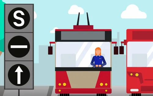 marsrutiniam transportui skirti sviesoforai