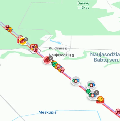 Eismo spūstis programėlėje WAZE