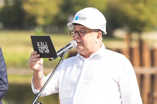 Visvaldas Matijošaitis, Tilto į Nemuno salą statybos / R. Tenio nuotr.