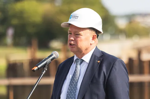 Tilto į Nemuno salą statybos / R. Tenio nuotr.