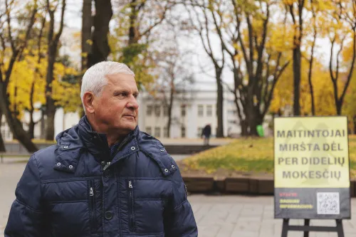 Maitinimo įstaigų protesto akcija / R. Tenio nuotr.