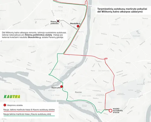 marsruto trasos pokyciai tarpmiestiniai