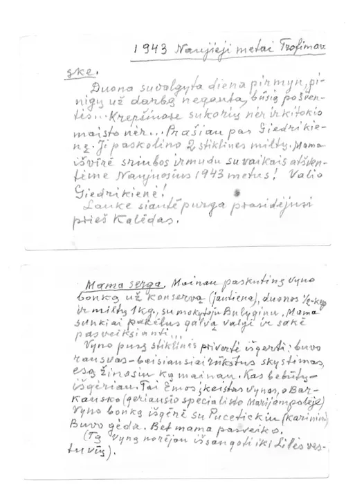 Iš K. Markausko tremties užrašų. J. Markausko asmeninio archyvo nuotr.