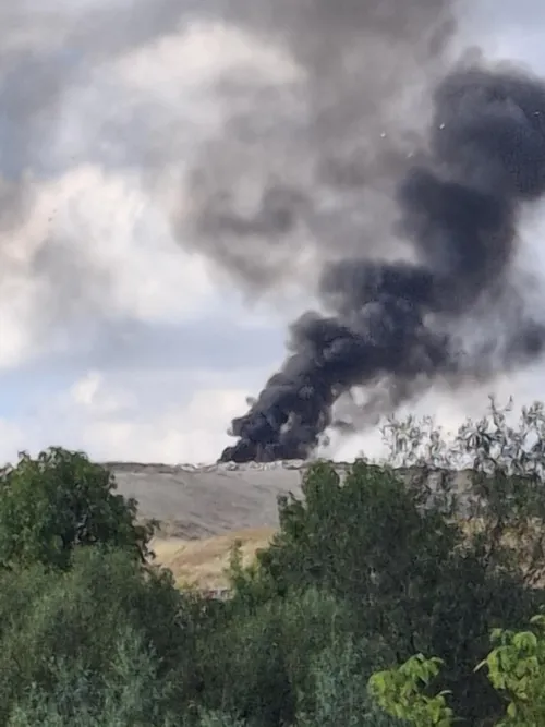 Gaisras Lapių sąvartyne / Skaitytojų nuotr.