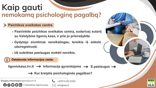kaip gauti nemokama psichologine pagalba vlk infografikas