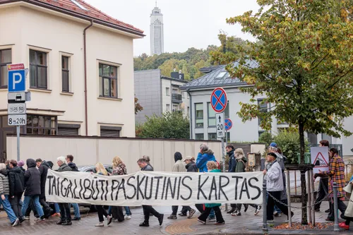 Įspėjamasis kultūros bendruomenės streikas Kaune / R. Tenio nuotr.