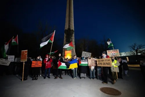 „Poppies Palestine Action“ prie Dariaus ir Girėno stadiono / T. Biliūnas / BNS nuotr.