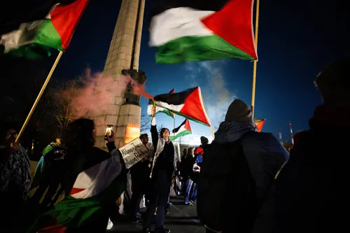 „Poppies Palestine Action“ prie Dariaus ir Girėno stadiono / T. Biliūnas / BNS nuotr.