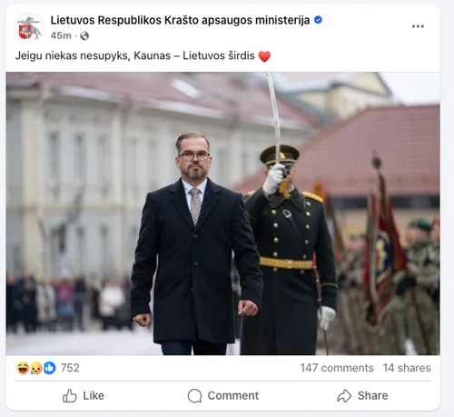 Socialino tinklo Facebook įrašas / Ekrano nuotr.