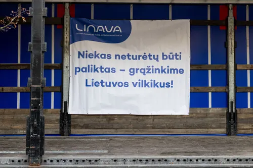 Krovinių vežėjų protesto akcija / BNS nuotr.
