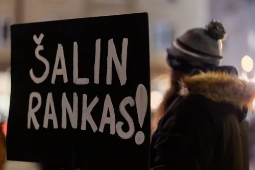 Protestas „Šalin rankas nuo laisvo žodžio!“/ P. Adamovič / BNS nuotr.
