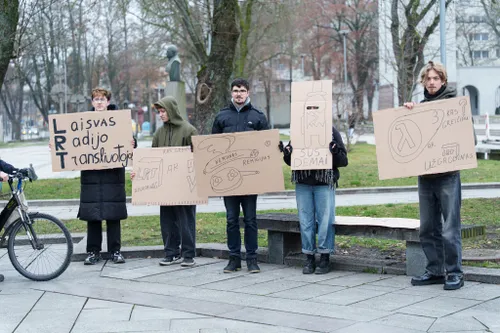 Studentų protestas / R. Tenio nuotr.