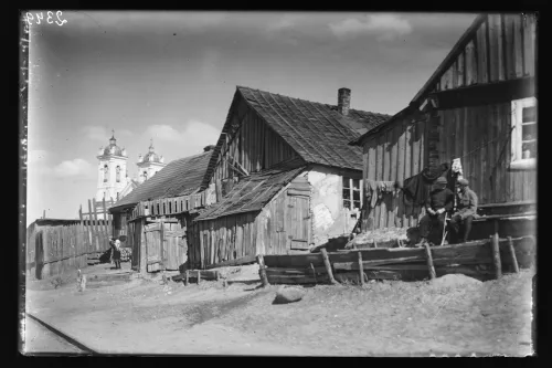 Gyvenamieji namai Karmelitų pramoniname rajone. XX a. 3 deš. Fotografas Antanas Ingelevičius Lietuvos nacionalinis muziejus, ENeg 2349