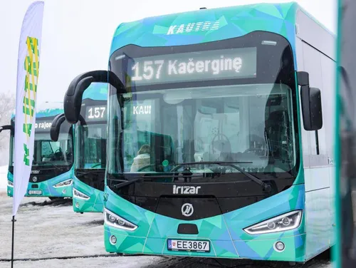 Kauno rajone pristatyti įsigyti elektriniai autobusai