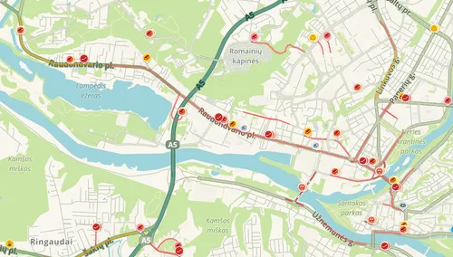 Spūstis Raudondvario pl. / Waze nuotr.
